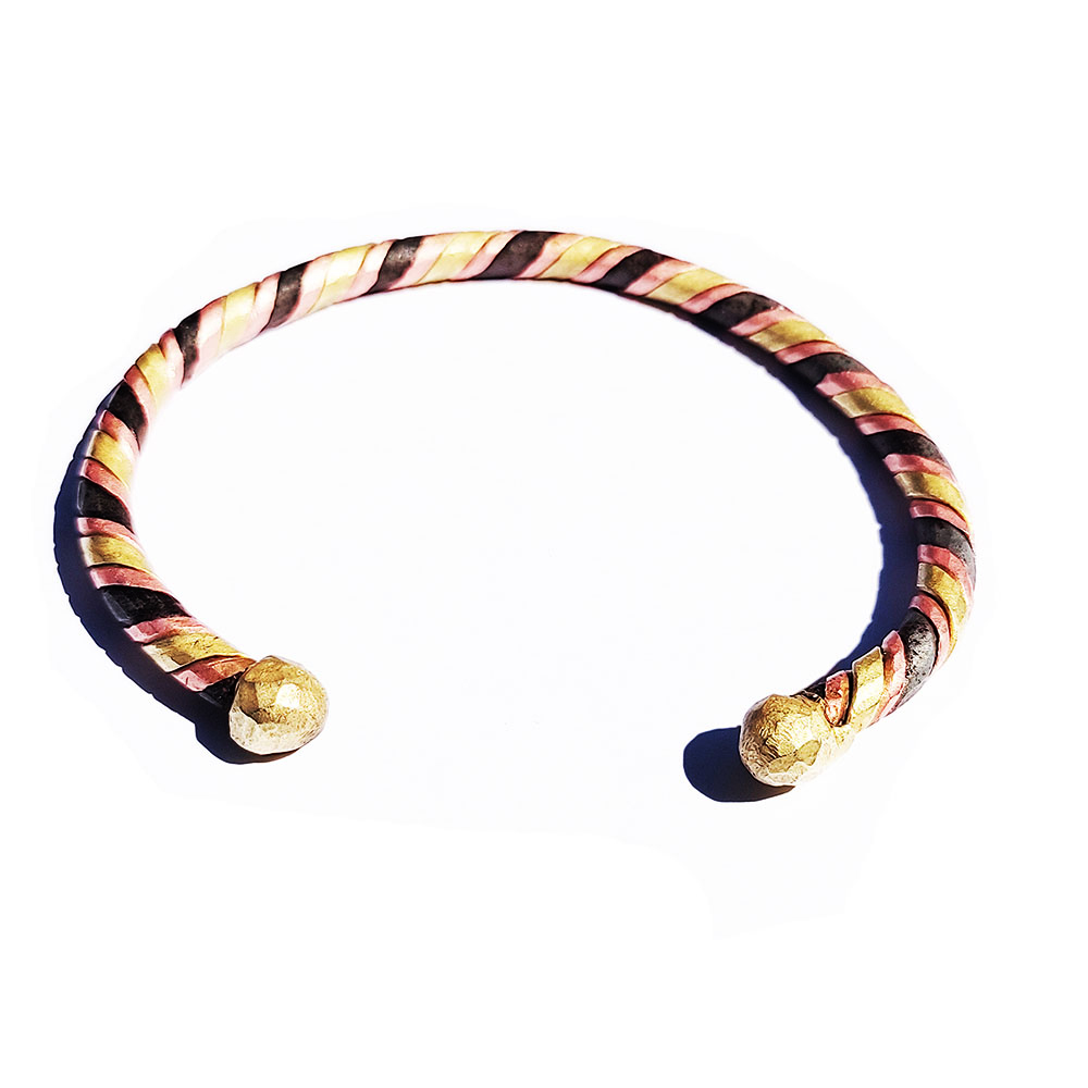 Bracelet Africain Porte bonheur Fait Main En Cuivre Bronze Fer 
